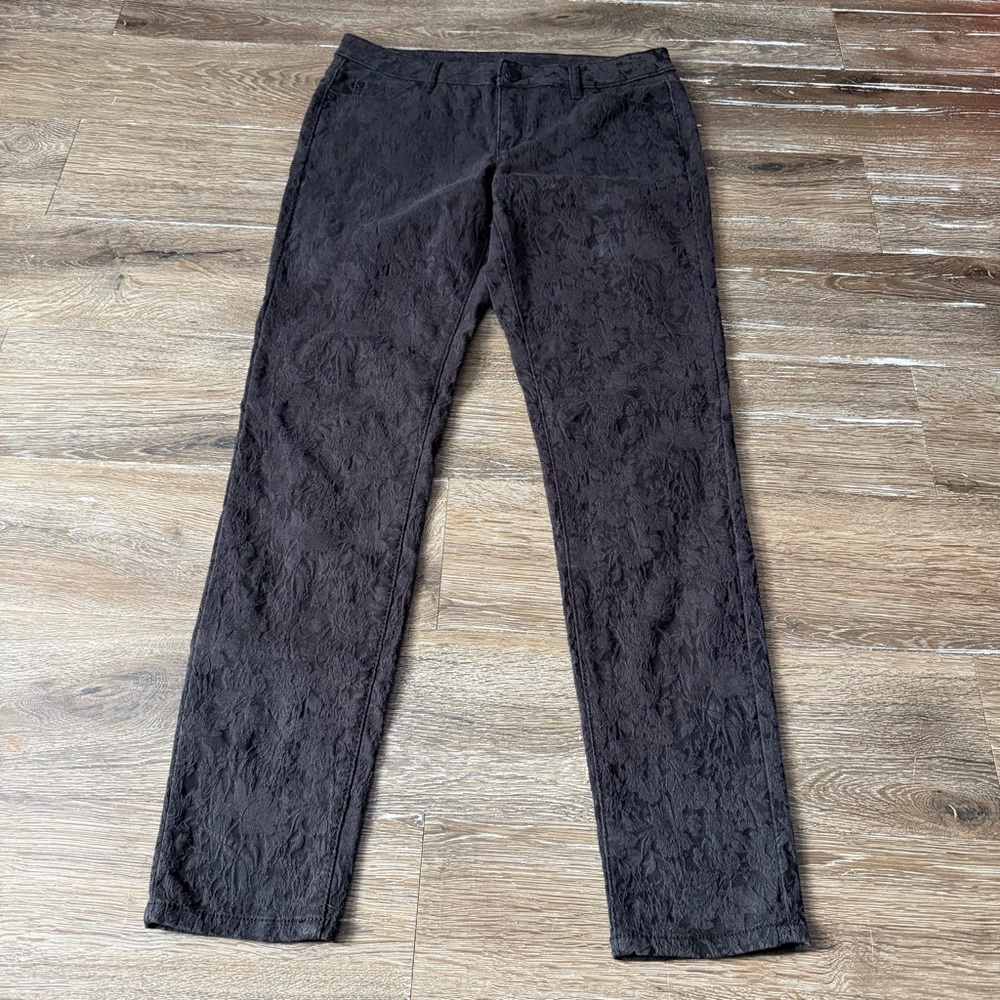 Simply Vera Vera Wang Black Textured‎ Pants Size 6L Women’s Whimsigoth